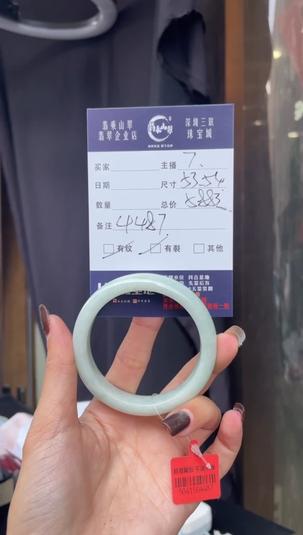未镶嵌手镯翡翠Q 53正圈 4487