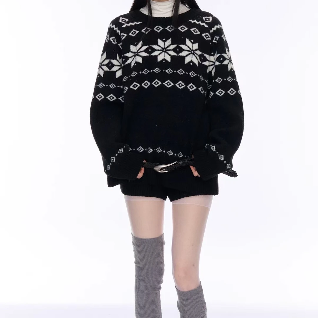 【小美私服】复古氛围感针织套装（上衣+裤子）