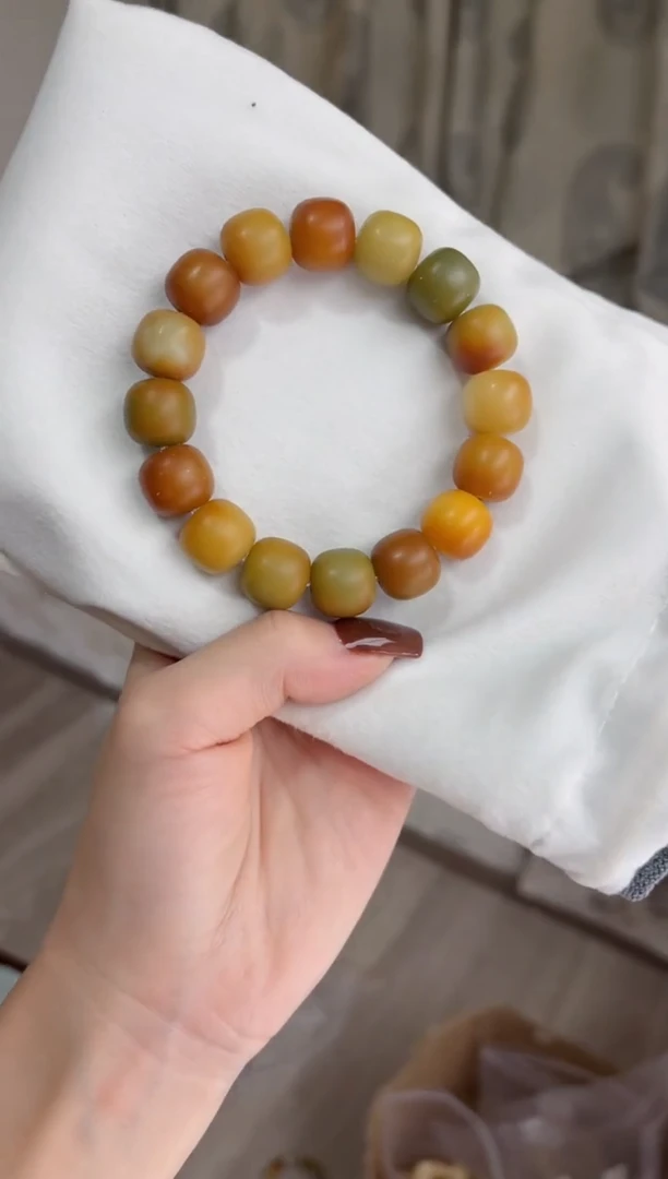 手串菩提根/象牙果x66干磨桶珠13*14mm手串