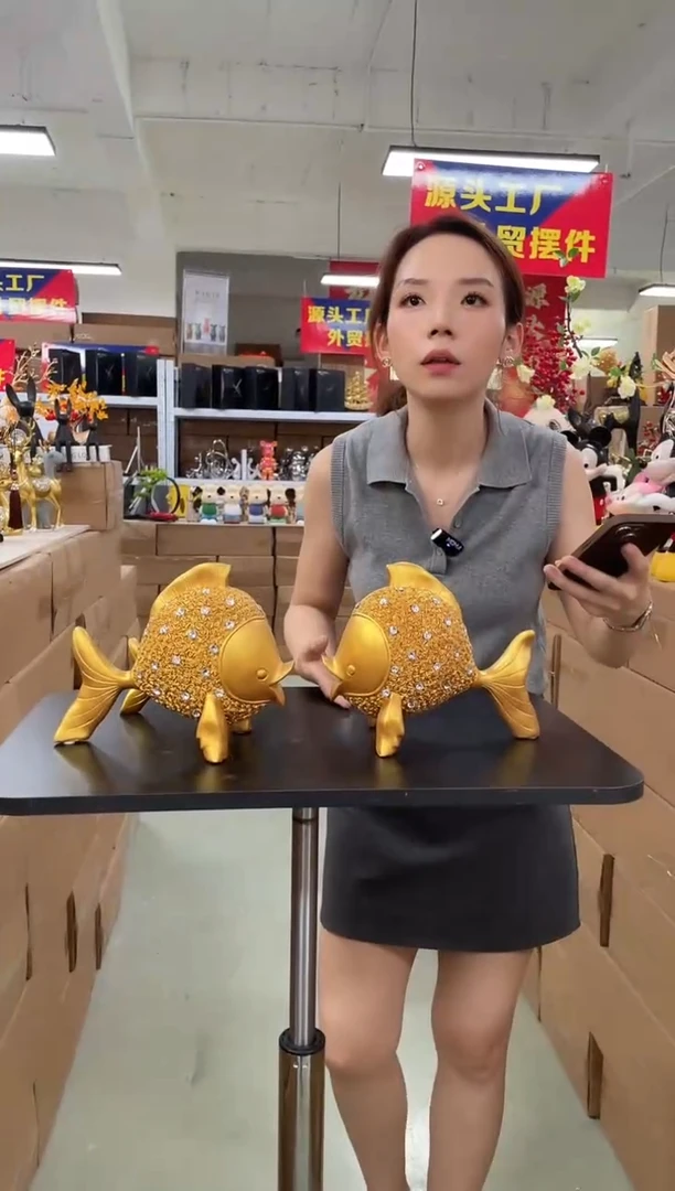 树脂【孤品仅一件】一对金鱼