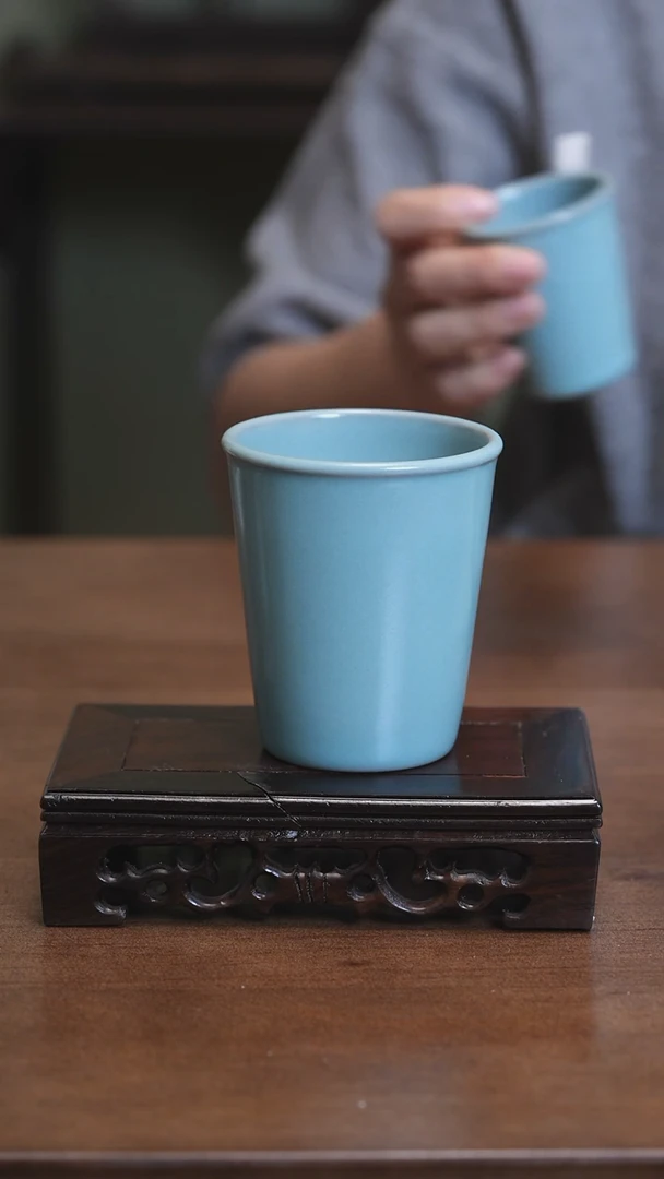 【闪购商品】Y宝丰宋官窑原产地汝瓷中可乐杯