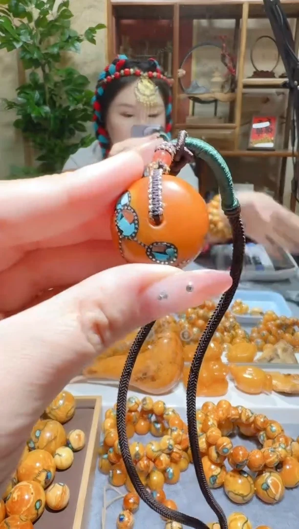 蜜蜡颈饰未镶嵌2200天然蜜蜡珠宝奇石全都保真