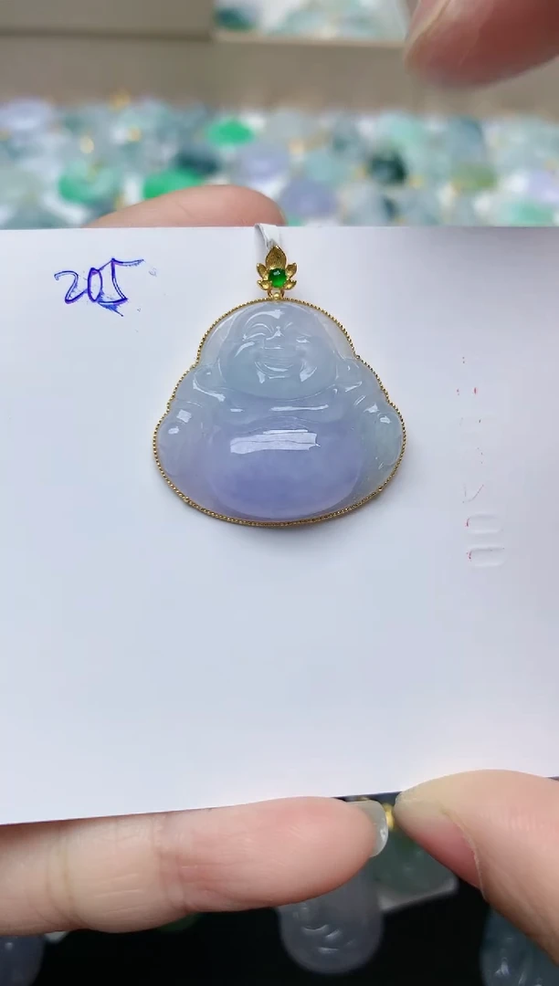 【闪购商品】翡翠颈饰18K金镶嵌天然翡翠A货    205