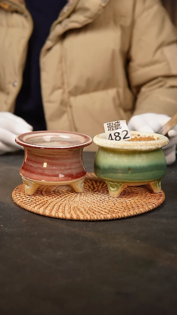 【闪购商品】瓷片482泥泥手工花盆口8