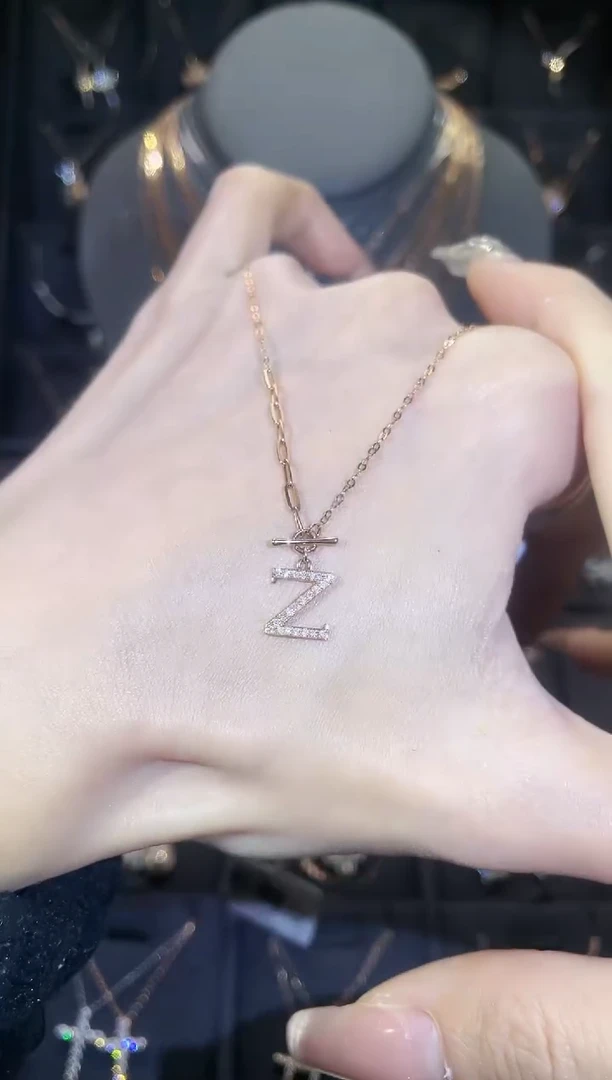 【闪购商品】钻石套链18K金镶嵌18K金玫 多人 字母Z