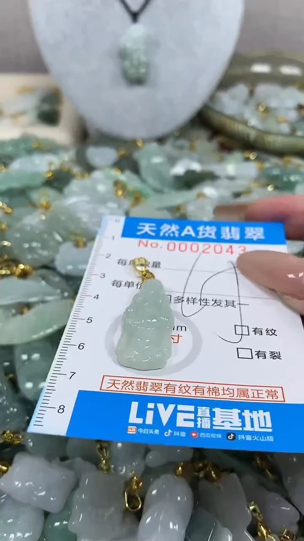 翡翠未镶嵌颈饰净货挂件-2043