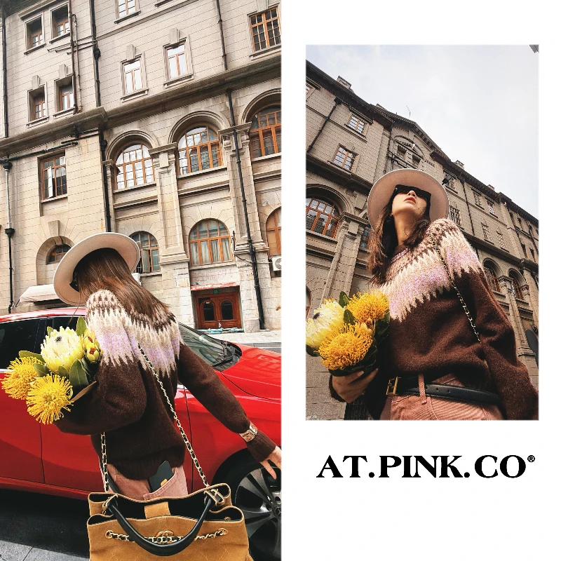 【三三品牌】复古费尔岛针织毛衣宽松慵懒秋冬加厚FY330