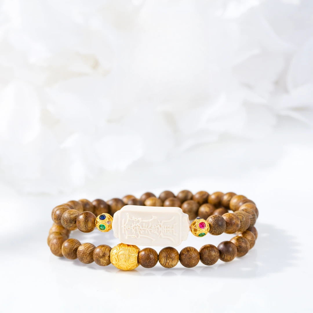 【虚净】猛犸牙工艺品6mm九分结油老料手串my