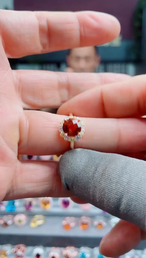 银S925镶嵌戒指黄晶黄晶戒指