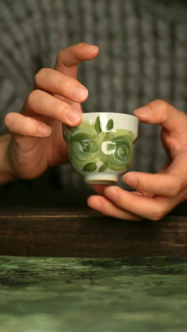 陶瓷青诗集手工手绘瓷器