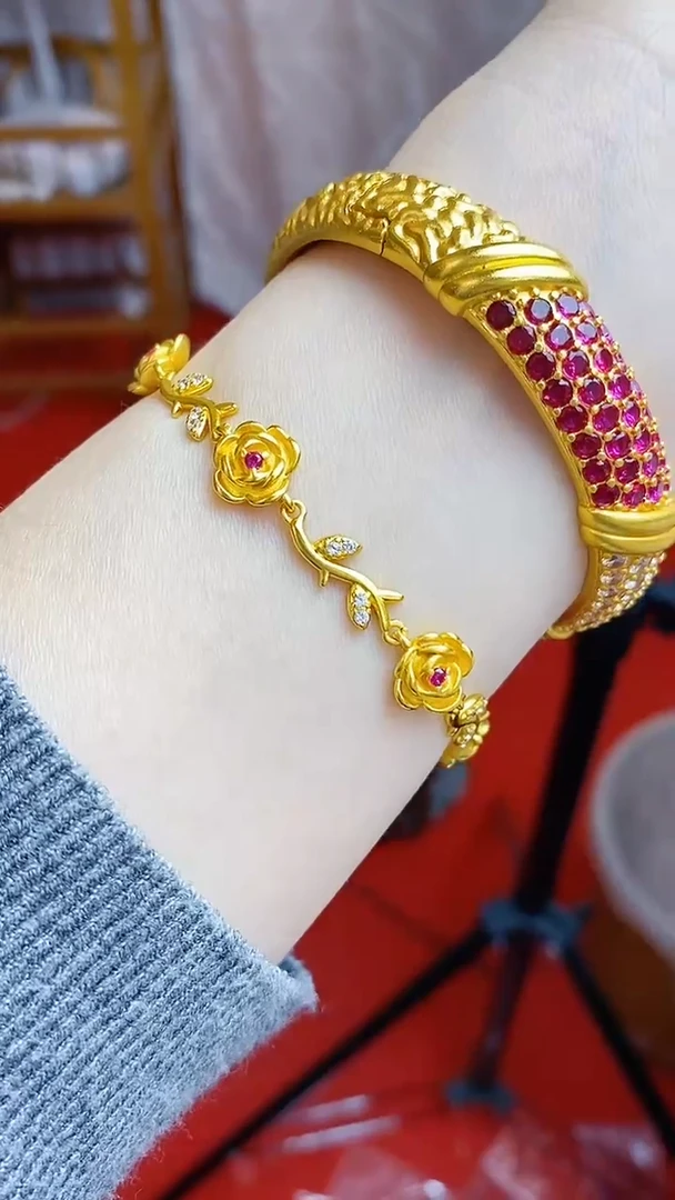 合金无014玫瑰花手链