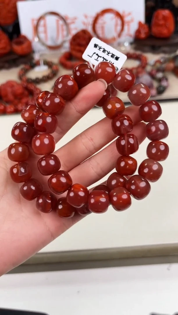 未镶嵌瓦西老型手串13+南红玛瑙（多样式发其一）