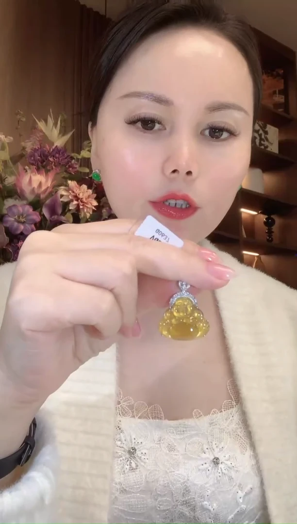 吊坠(不含链)18K金镶嵌翡翠C61