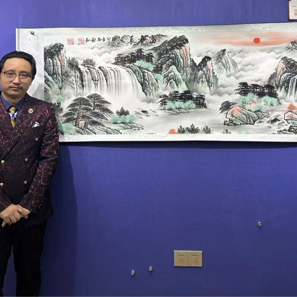 马迎春 《富水长流》小六尺白 国墨堂