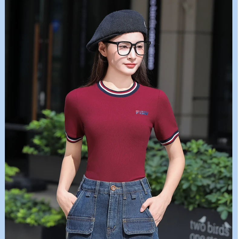 【新款上市】专柜品质！7A抗菌+桑蚕丝+胶原蛋白运动休闲撞色短袖T恤