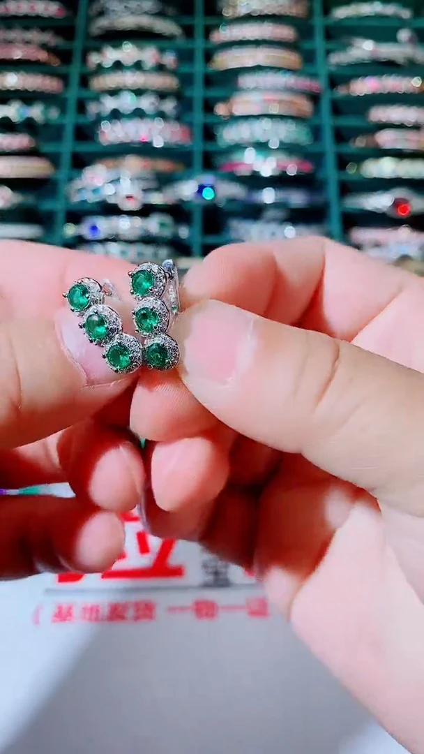 耳饰未镶嵌祖母绿祖母绿耳扣