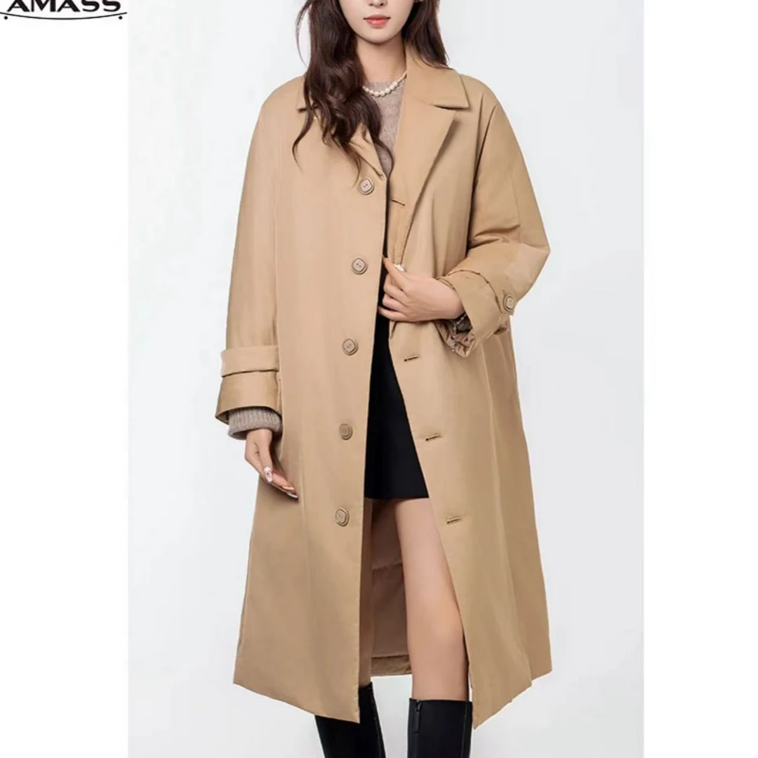 AMASS/阿玛施【新品】秋冬单排扣包裹式中长款新雪丽外套5400960