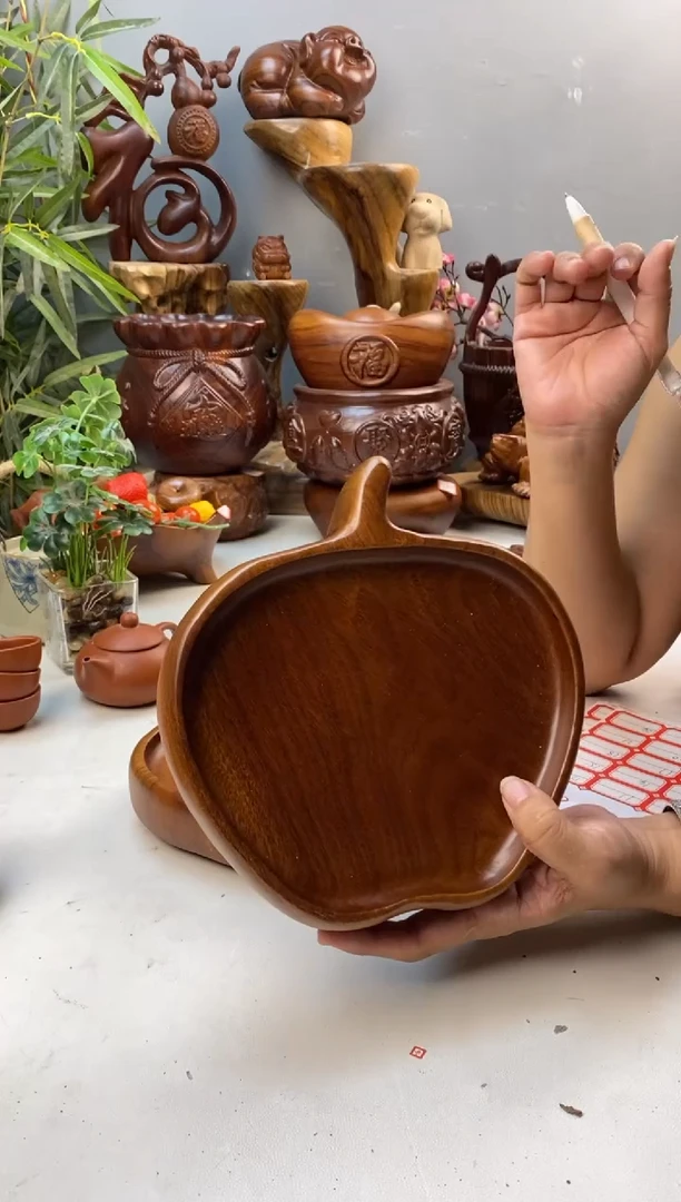 香樟木A9苹果盘/尺寸