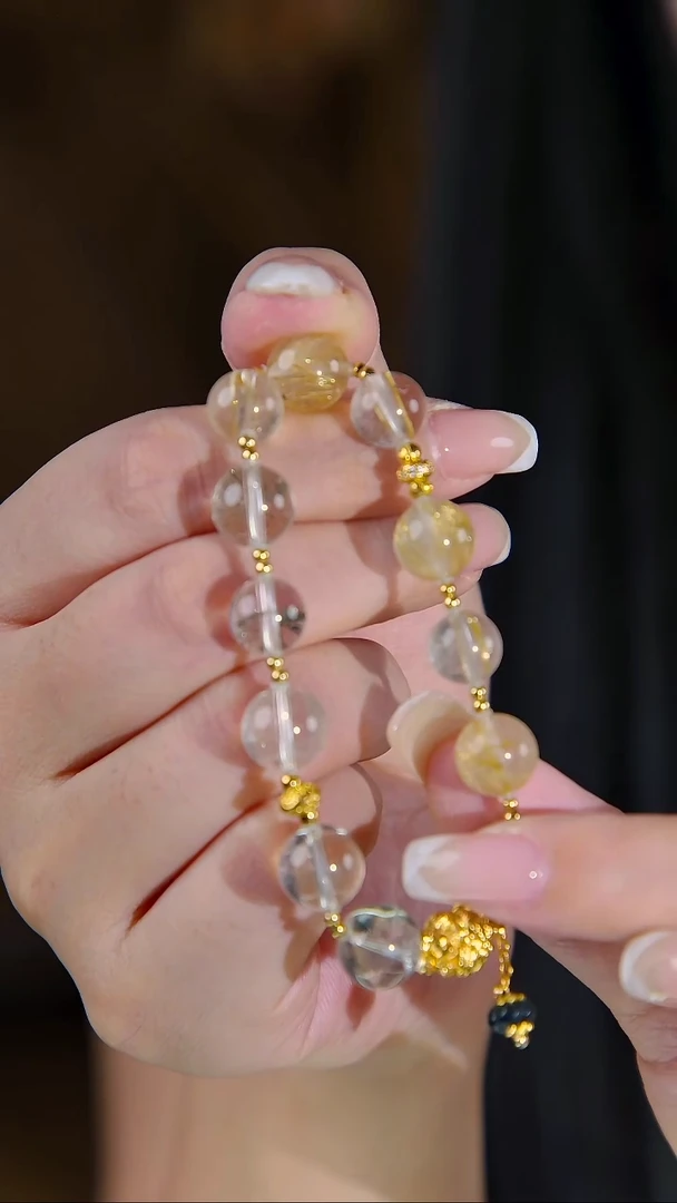 未镶嵌手链水晶金发绿幽灵设计款