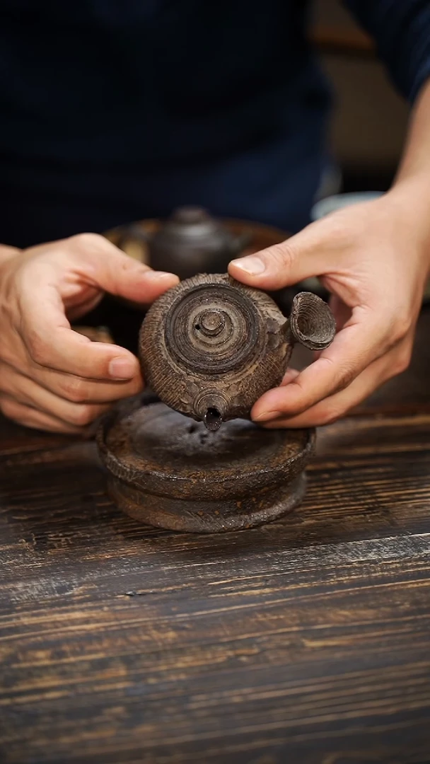 全手工制作  南蛮 侧把壶