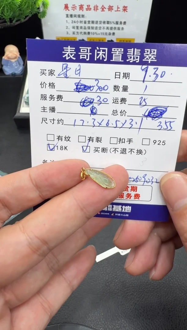 颈饰18K金镶嵌翡翠星**️翡翠吊坠
