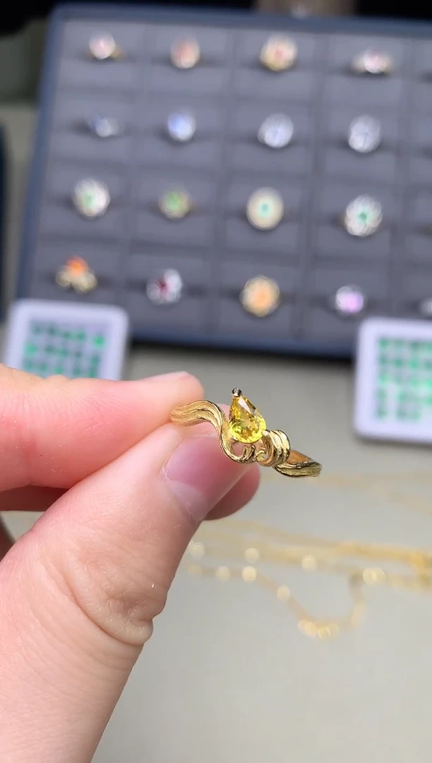 戒指蓝宝石银S925镶嵌戒指