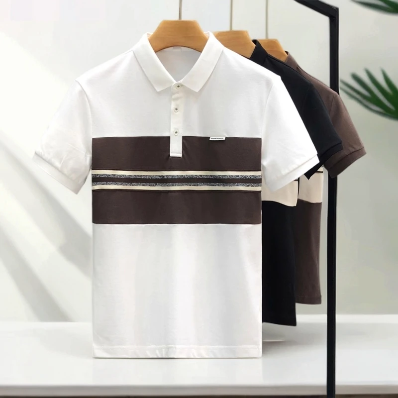 塞弗索罗温高端撞色短袖polo衫男翻领T恤衫夏季新款男士半截袖