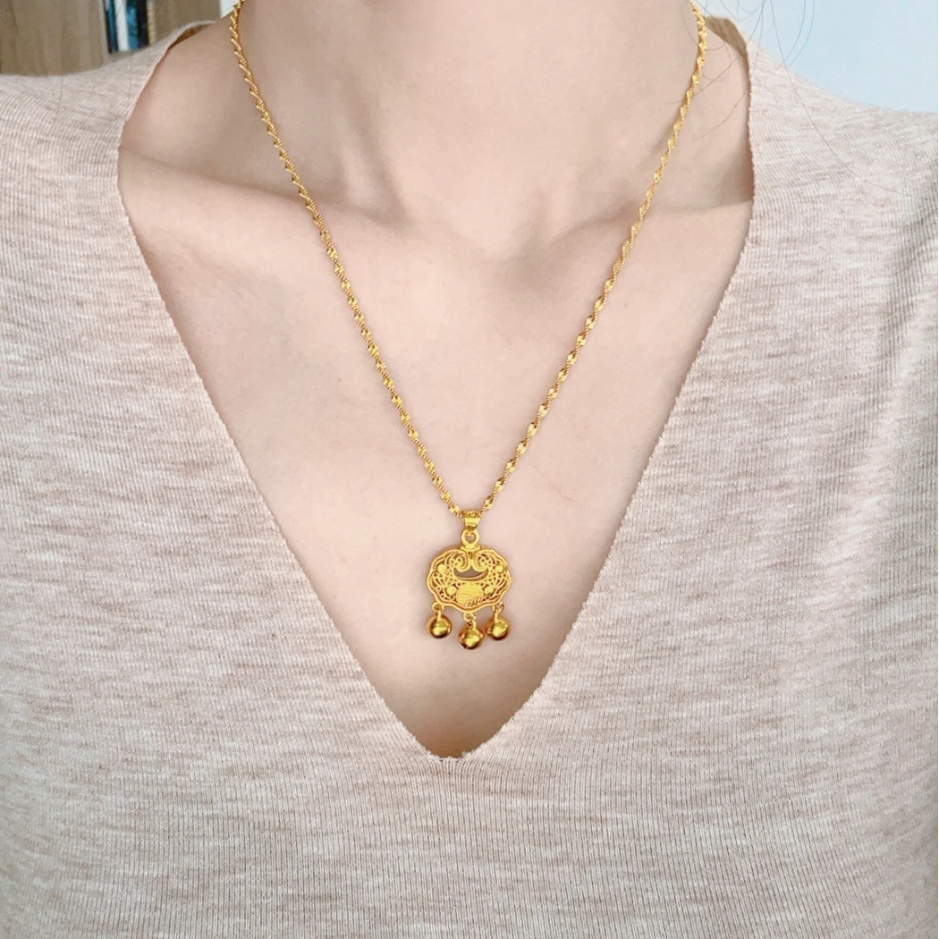 【清货专属链接】高版本精品平安如意锁项链吊坠 DZ1040