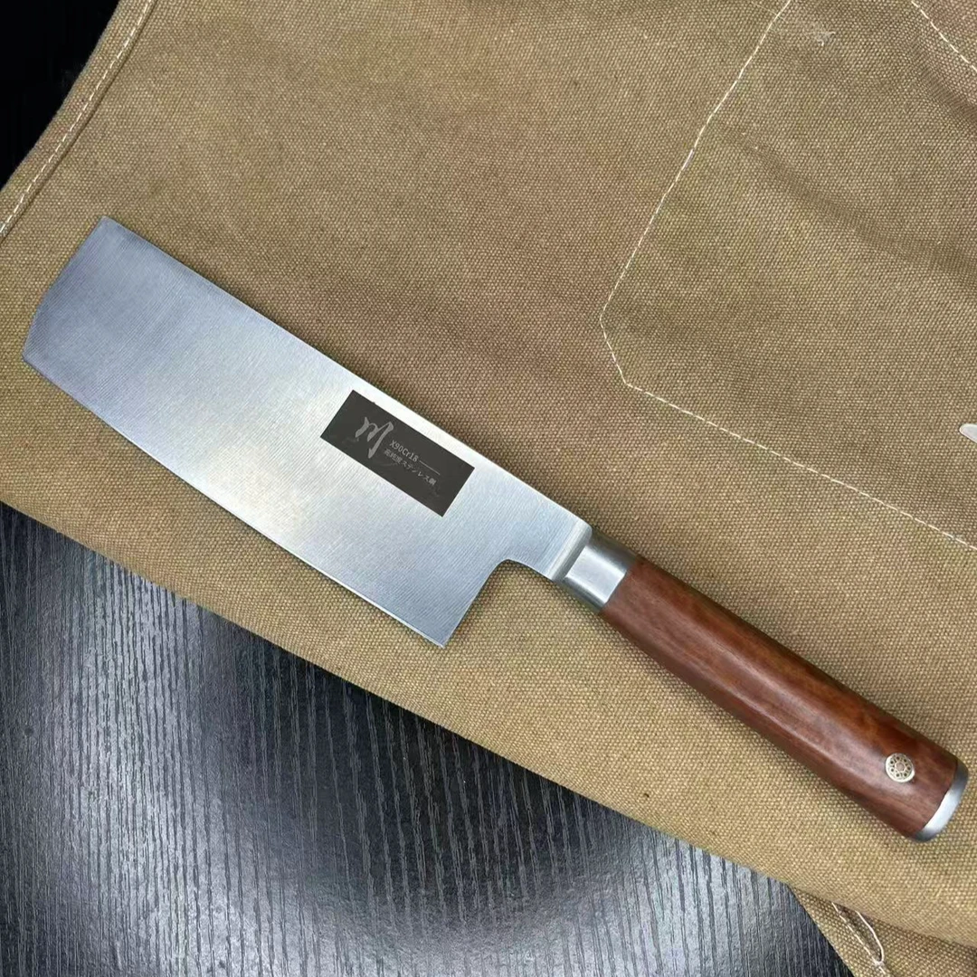 小川小菜切红檀木9铬库存厨房刀