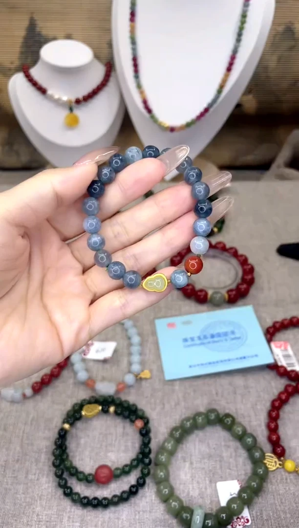 未镶嵌手链翡翠蓝水手链