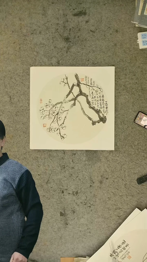 国画温德志老师 国画 禅意小品  50*50cm  卡纸