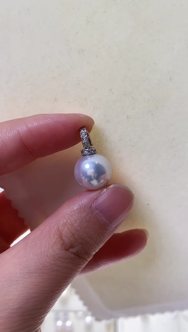 吊坠(赠链)银S925镶嵌淡水珍珠12.5mm微瑕