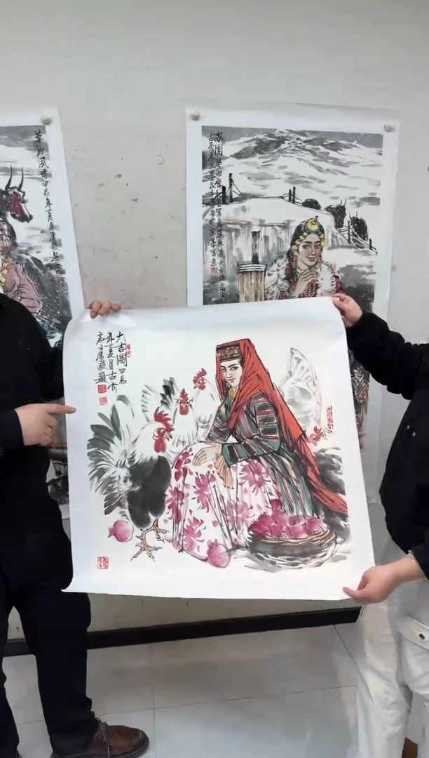 【闪购商品】国画天津人美-李毅画作4平尺红袍原作