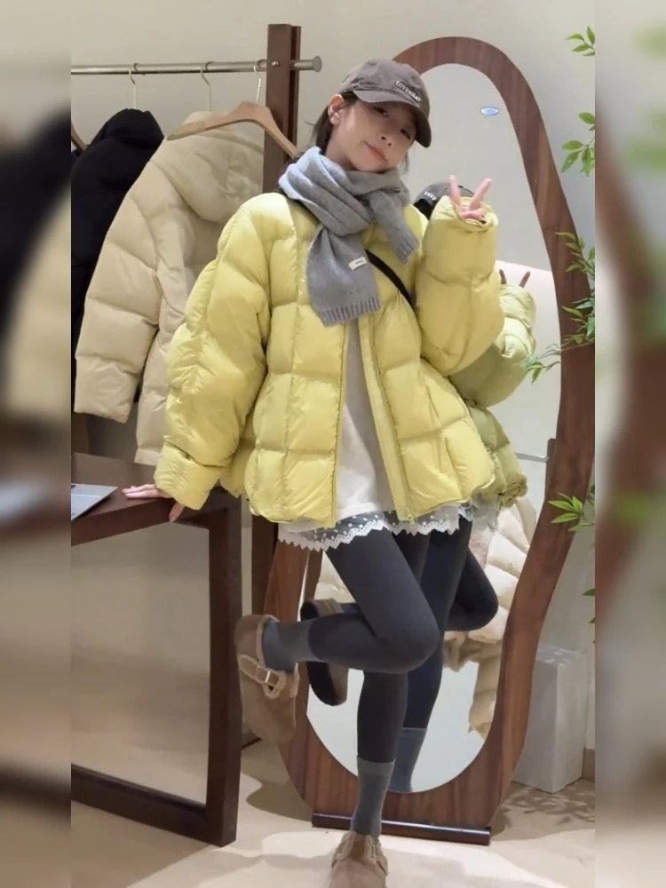 冬装巨好看的韩版保暖夹棉羽绒棉服外套洋气轻薄小棉袄女款小个子