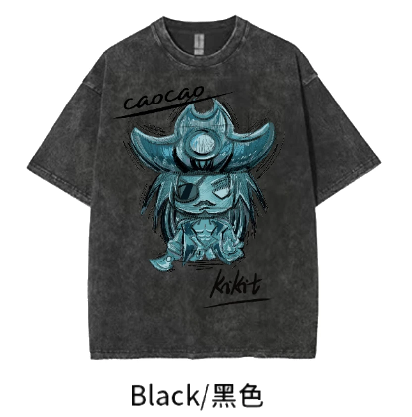 【霸道的力量】KiKiTee oversize洗水做旧风宽松260g纯棉手绘T恤