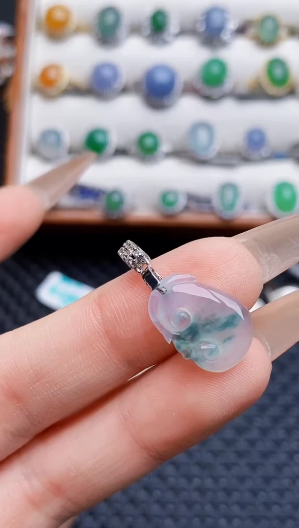 银S925镶嵌戒指翡翠6477