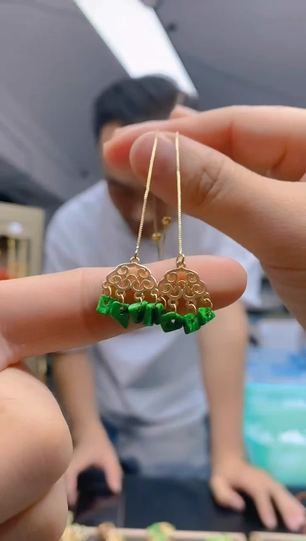 【闪购商品】翡翠耳饰合金37翡翠耳线