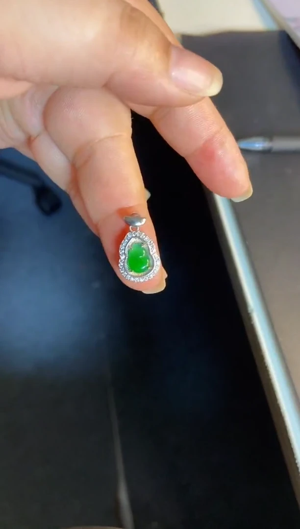 吊坠(不含链)银S925镶嵌翡翠1