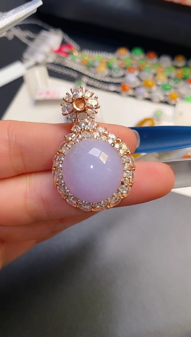 银S925镶嵌戒指翡翠天然