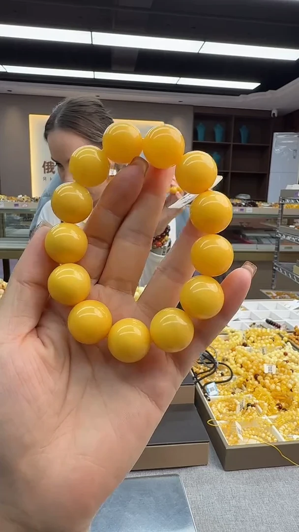 手链琥珀未镶嵌90秒拍号 假一罚三 18mm