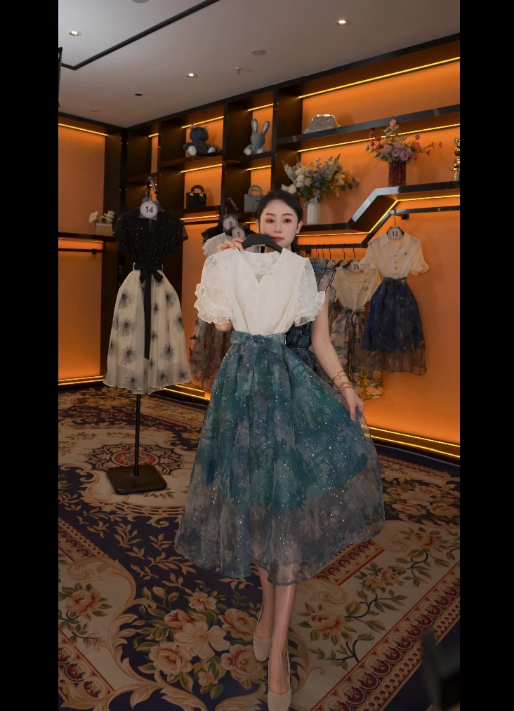 【M】夏季优雅百搭时尚显瘦气质连衣裙 GS-57068