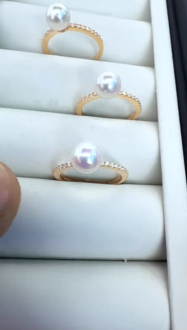 【闪购商品】海水珍珠戒指银S925镶嵌发其一