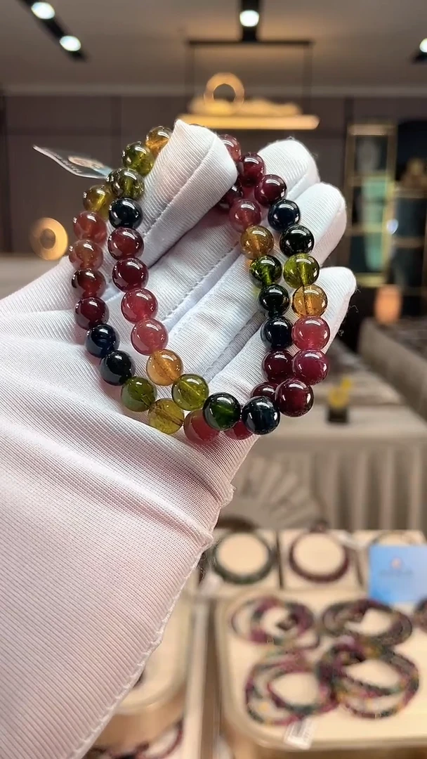未镶嵌老矿碧玺彩虹单圈手串8mm+碧玺（多样性发一条） xion