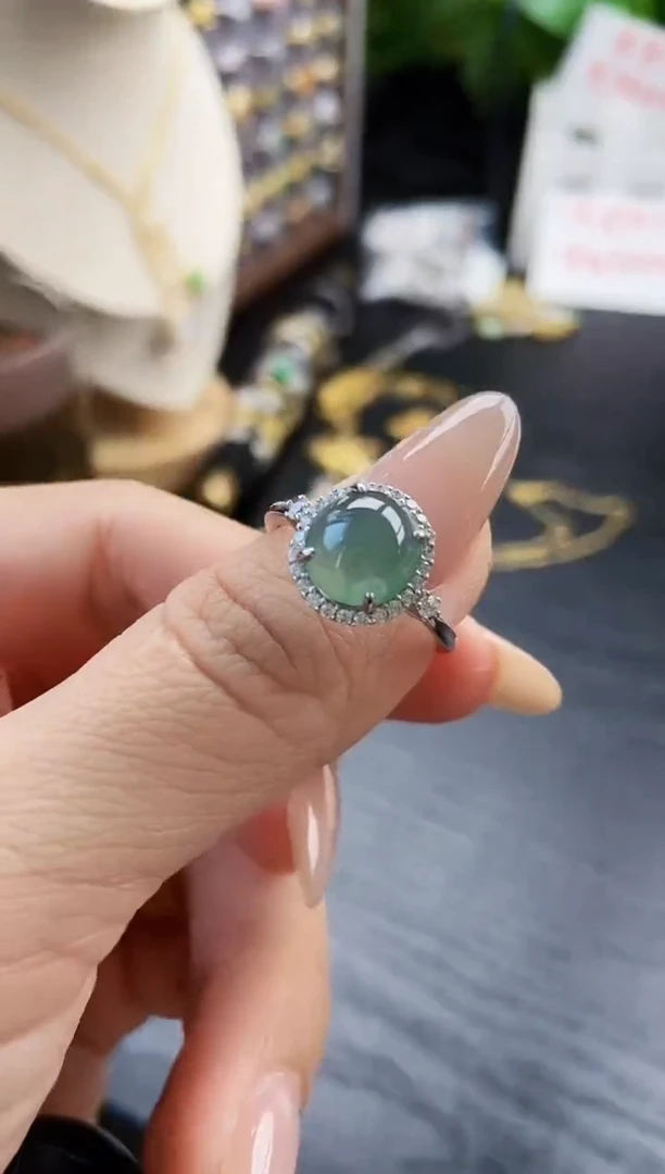 银S925镶嵌戒指翡翠12