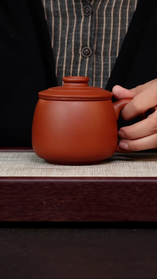 茶杯紫砂朱泥三件套