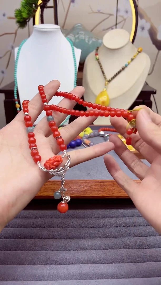 【闪购商品】南红玛瑙颈饰银S925镶嵌x329