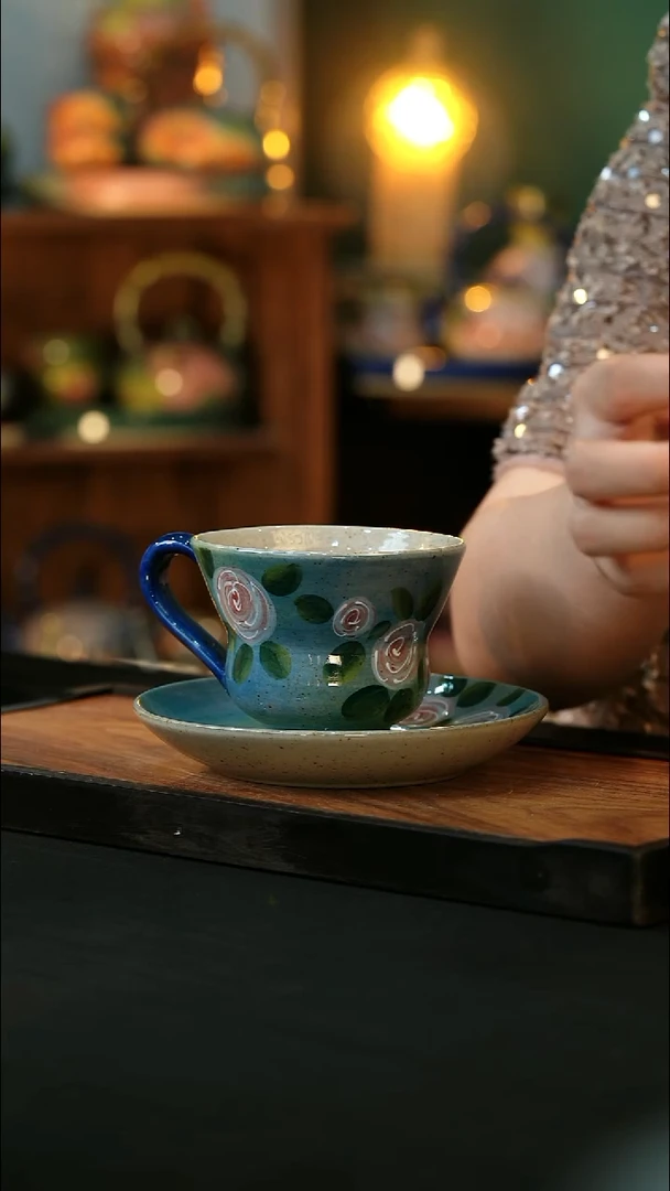 杯手绘心瓷陶瓷浮力