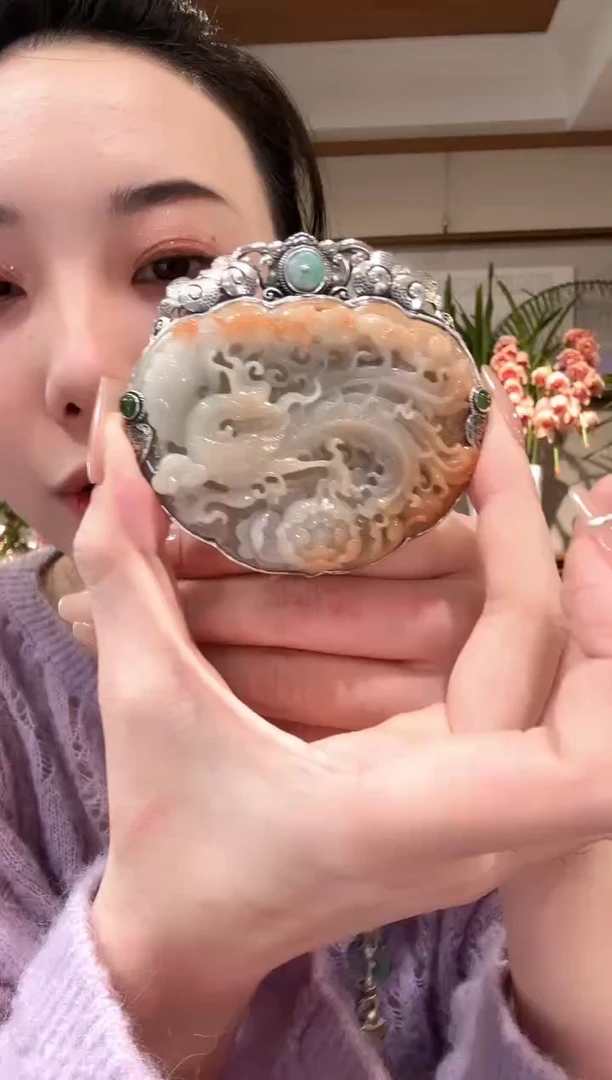 【闪购商品】翡翠颈饰银S925镶嵌国风