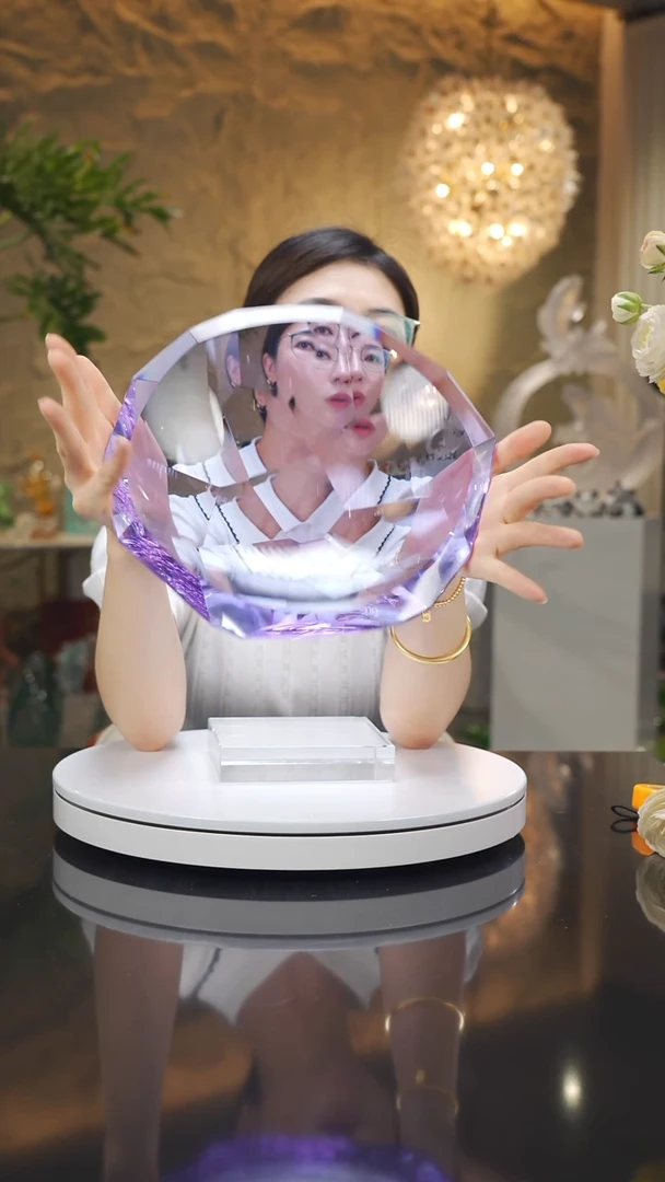 琉璃手工艺品福利紫色切面果盘