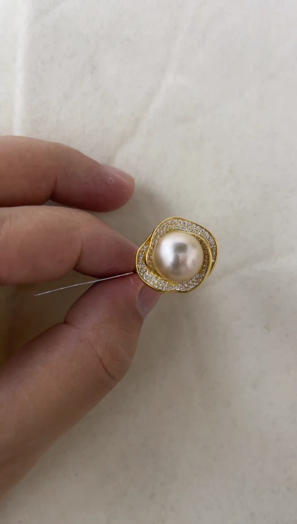 海水珍珠18K金镶嵌手绳11-12